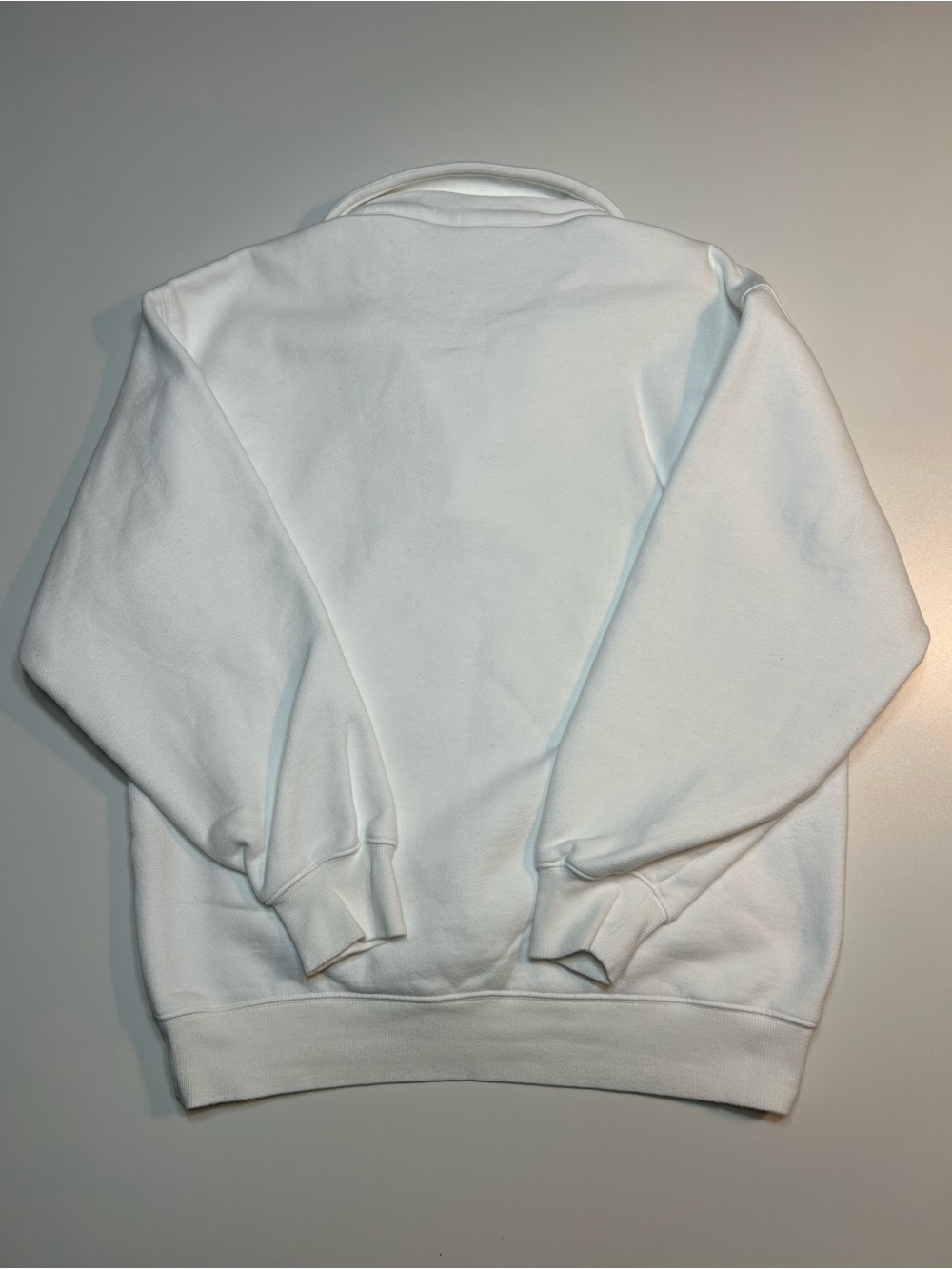 Aritzia Tna Cozy Fleece Boyfriend Polo Pullover Sweatshirt White - Picture 5 of 9